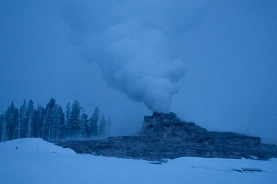 Castle Geyser at First Light